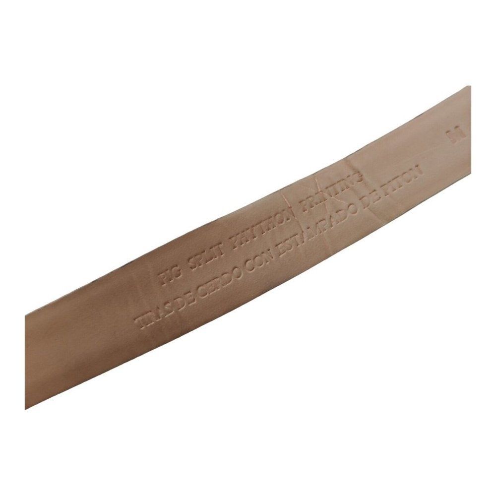 Leather Belt Python Print Tan/Beige Black Size M Leather Thin Belt Animal Print - Picture 7 of 8